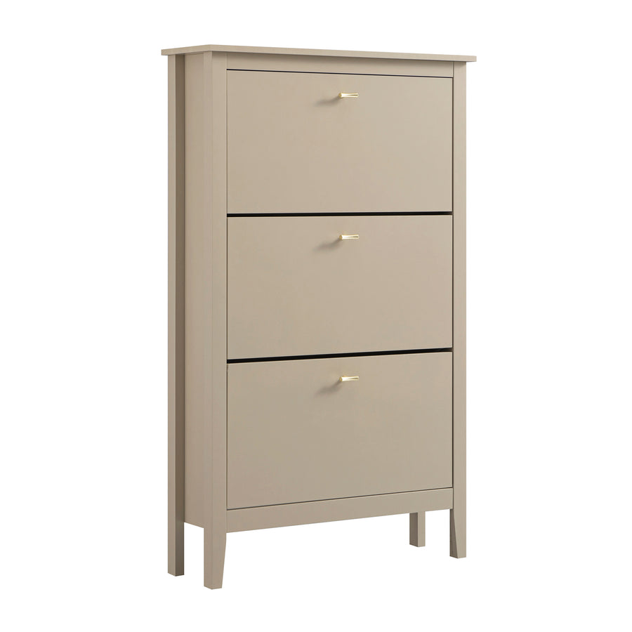 Oakham 3-Tier Shoe Cabinet, Deep Greige