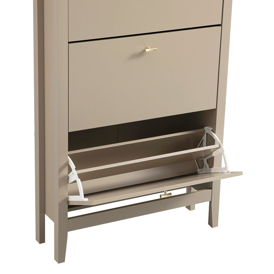Oakham 3-Tier Shoe Cabinet, Deep Greige