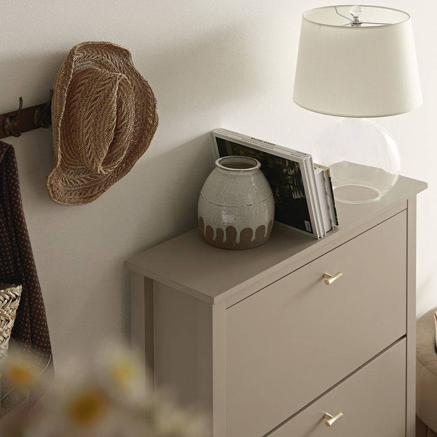 Oakham 3-Tier Shoe Cabinet, Deep Greige