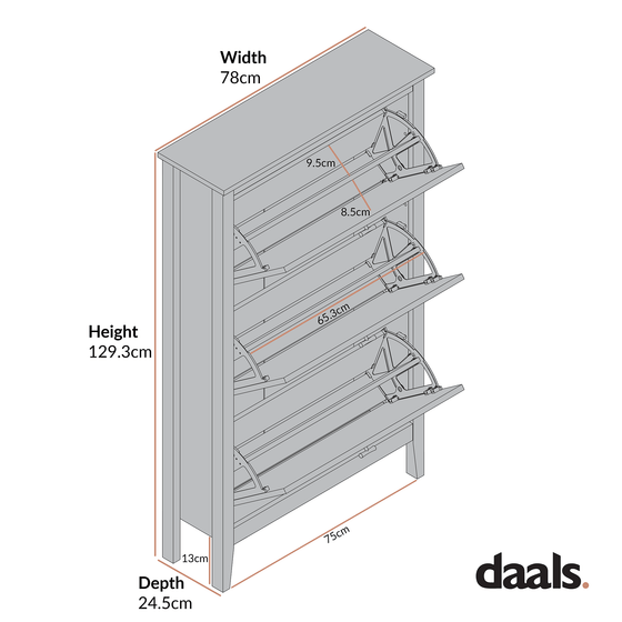 Oakham 3-Tier Shoe Cabinet, Desert Sage