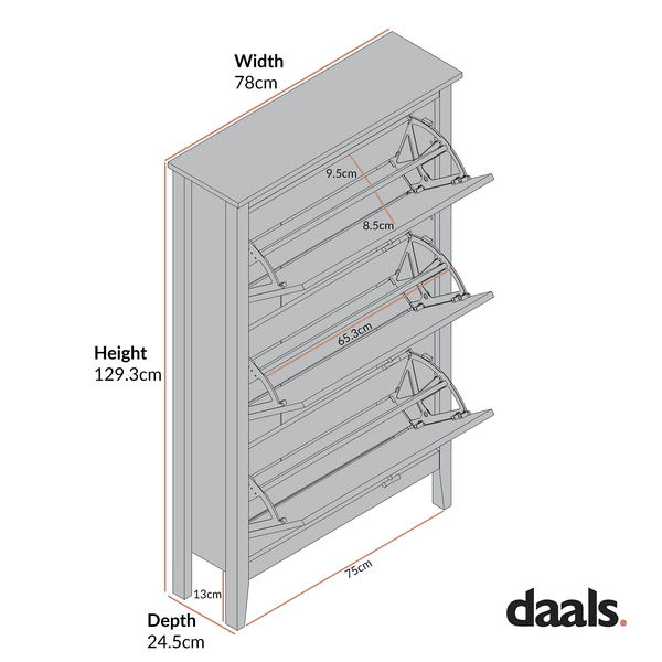 Oakham 3-Tier Shoe Cabinet, Rattan Yellow