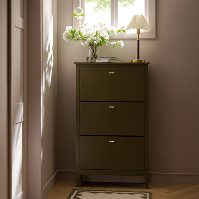 Oakham 3-Tier Shoe Cabinet, Olive Grove