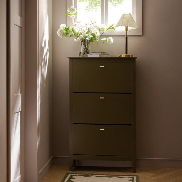 Oakham 3 - Tier Shoe Cabinet, Olive Grove - daals