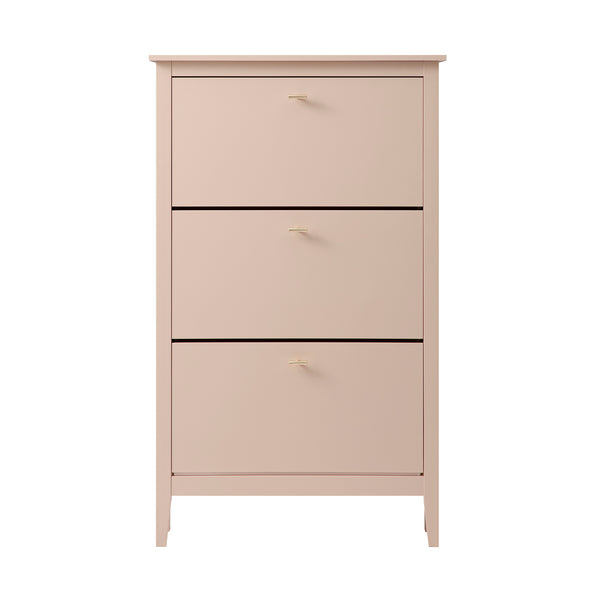 Oakham 3 - Tier Shoe Cabinet, Nude Pink - daals