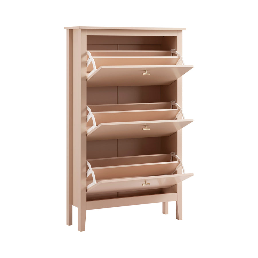 Oakham 3-Tier Shoe Cabinet, Nude Pink