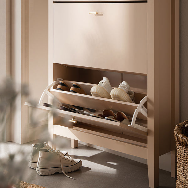 Oakham 3 - Tier Shoe Cabinet, Nude Pink - daals