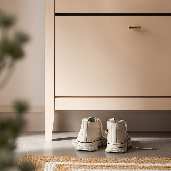 Oakham 3 - Tier Shoe Cabinet, Nude Pink - daals