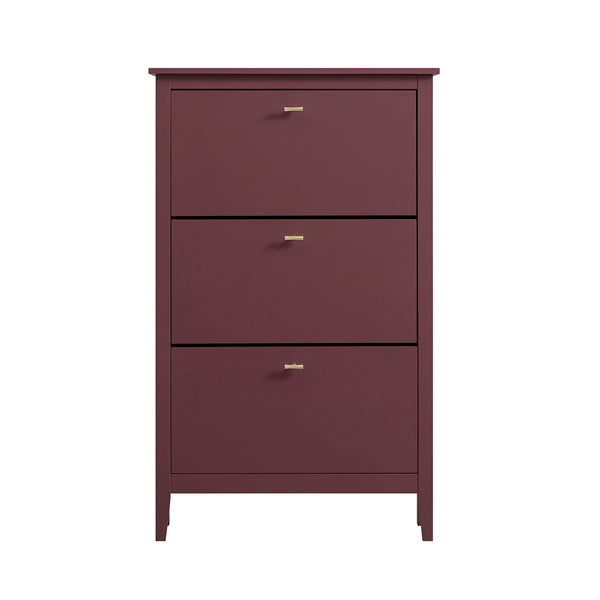 Oakham 3 - Tier Shoe Cabinet, Wild Cherry - daals