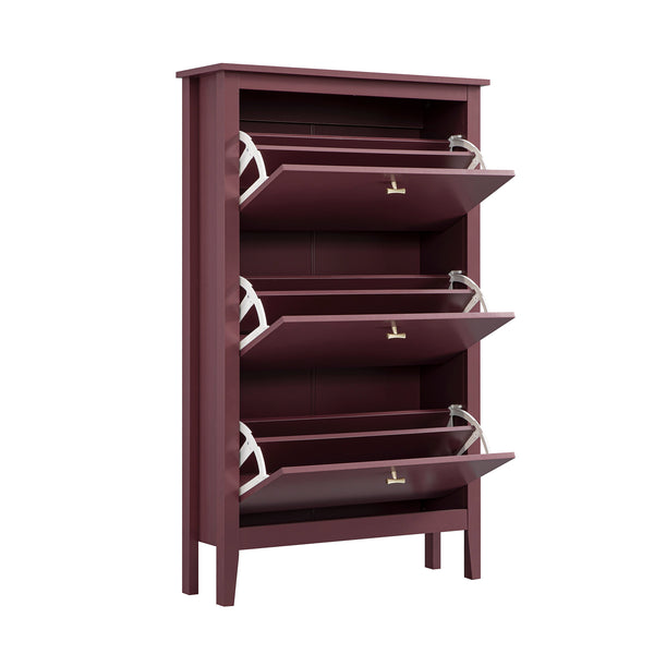 Oakham 3-Tier Shoe Cabinet, Wild Cherry