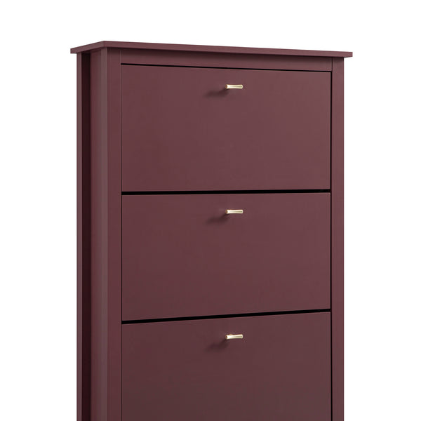 Oakham 3-Tier Shoe Cabinet, Wild Cherry
