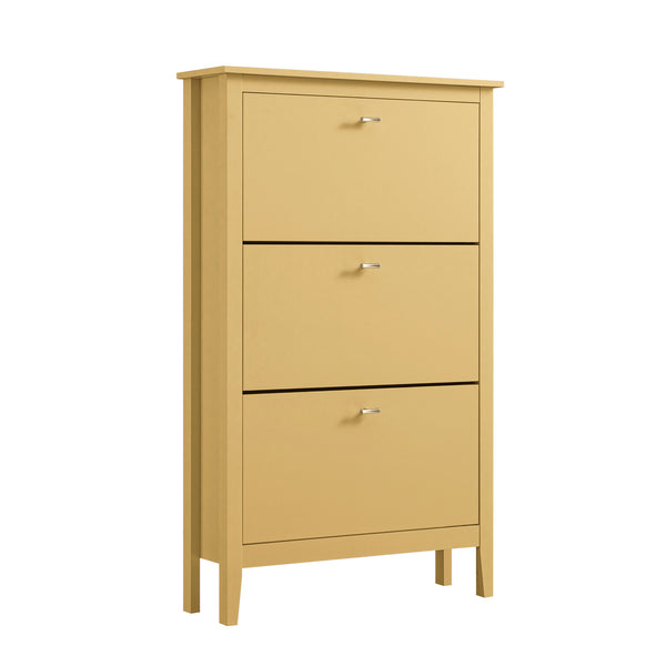 Oakham 3-Tier Shoe Cabinet, Rattan Yellow