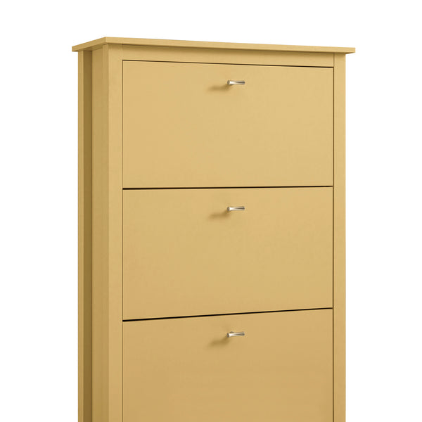 Oakham 3-Tier Shoe Cabinet, Rattan Yellow