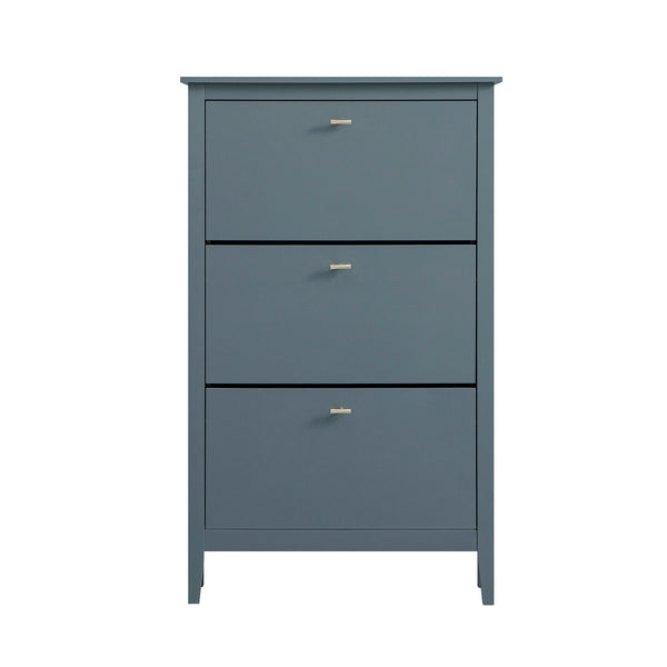 Oakham 3 - Tier Shoe Cabinet, Stormy Blue - daals