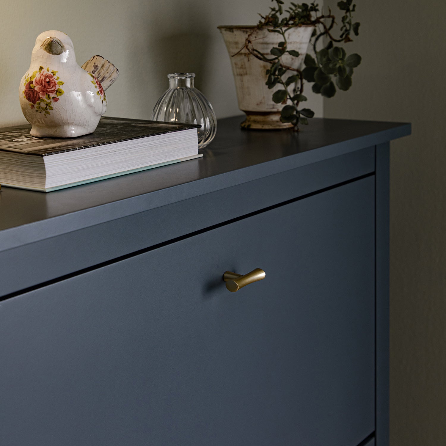 Oakham 3-Tier Shoe Cabinet, Stormy Blue