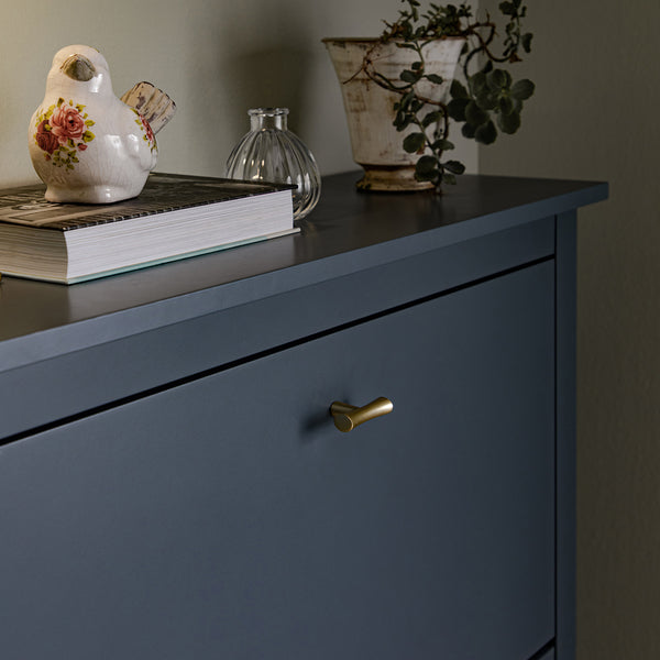 Oakham 3-Tier Shoe Cabinet, Stormy Blue - daals