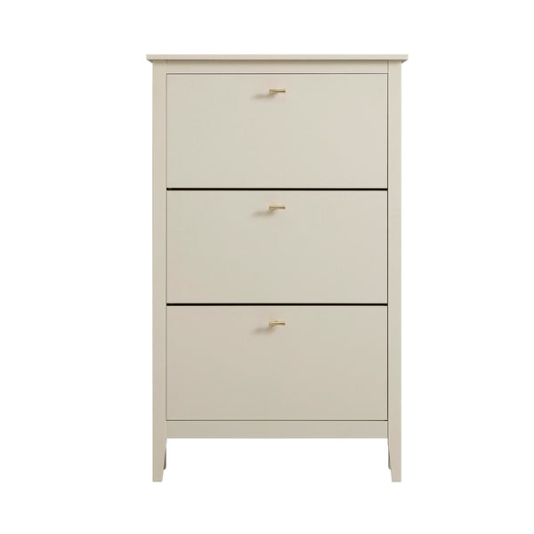 Oakham 3-Tier Shoe Cabinet, Shaded White