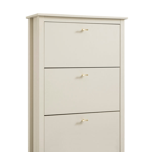 Oakham 3-Tier Shoe Cabinet, Shaded White