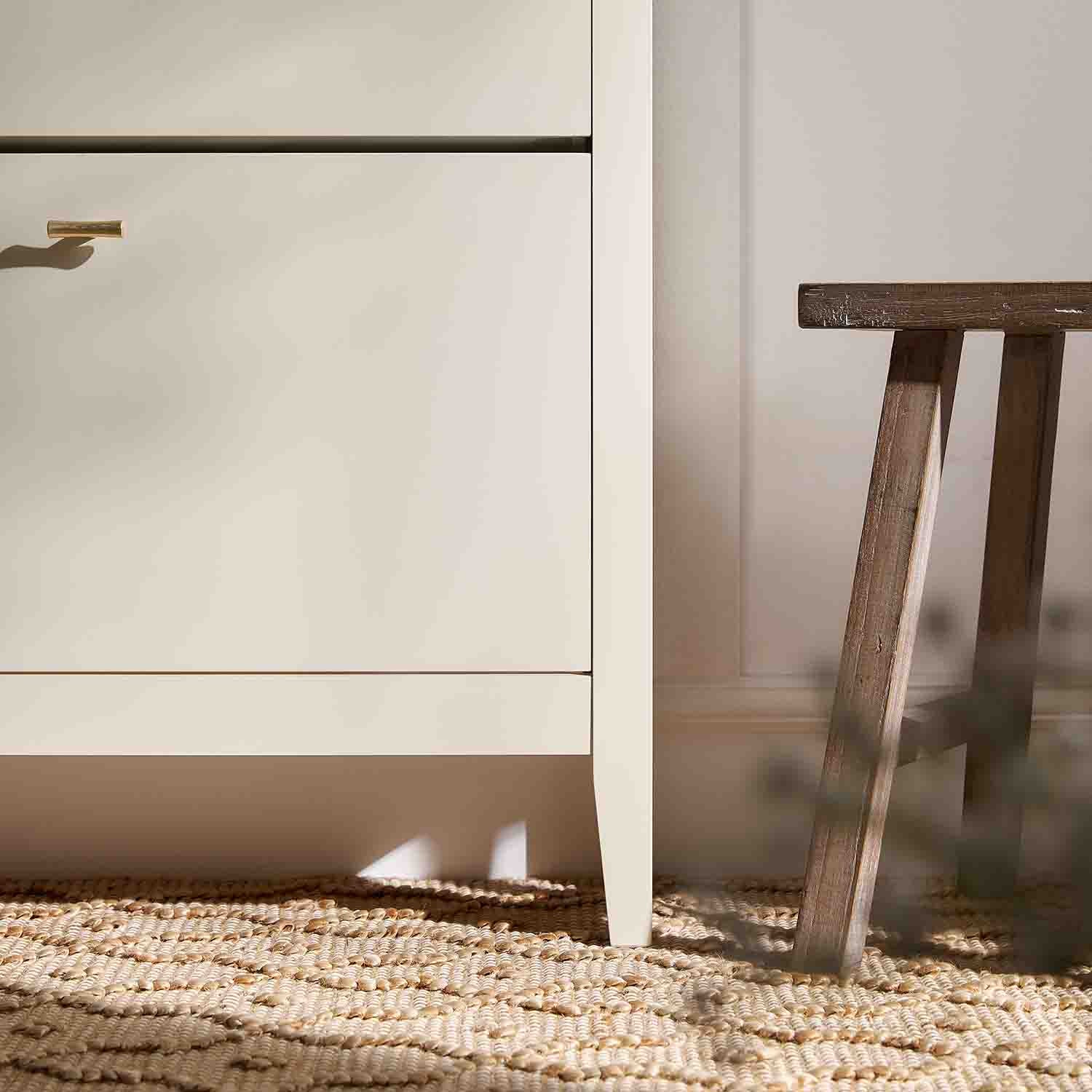 Oakham 3-Tier Shoe Cabinet, Shaded White