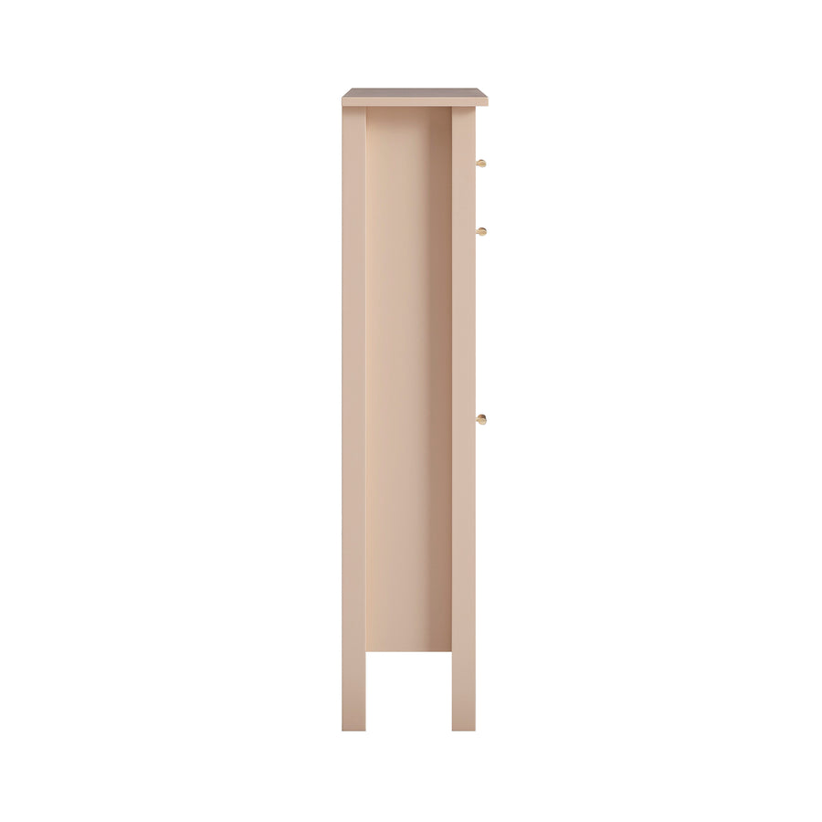 Oakham 2-Tier Shoe Cabinet with Top Drawer, Nude Pink