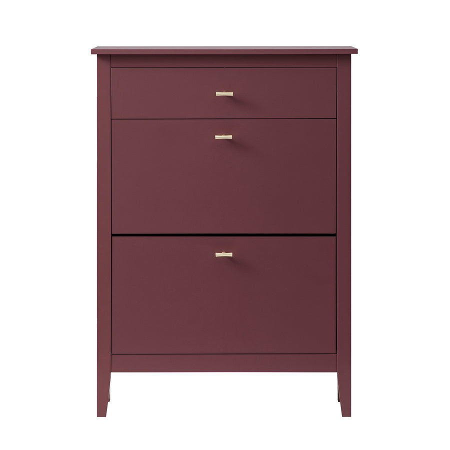 Oakham 2-Tier Shoe Cabinet with Top Drawer, Wild Cherry