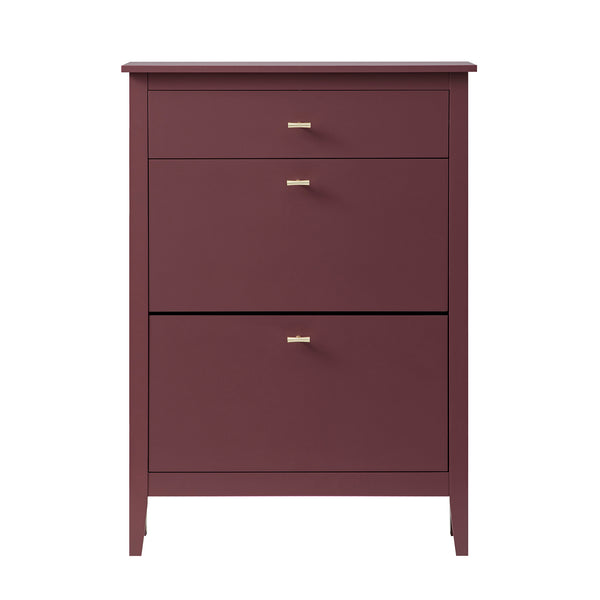 Oakham 2-Tier Shoe Cabinet with Top Drawer, Wild Cherry