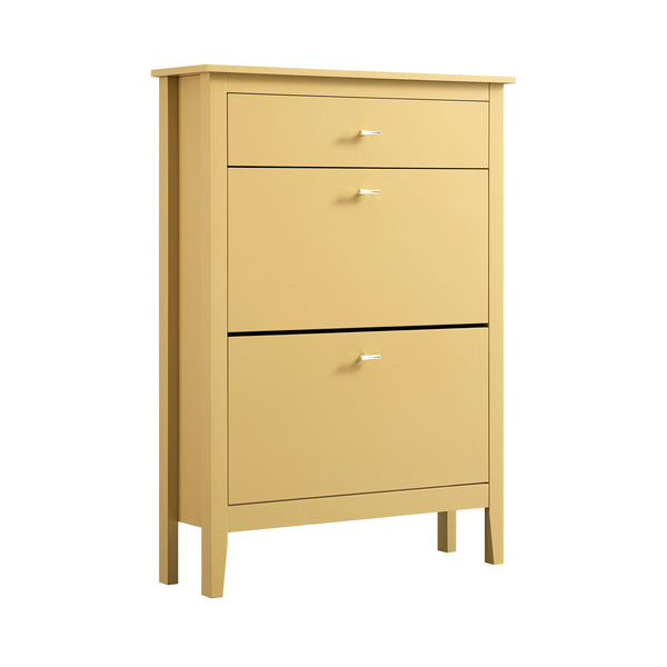Oakham 2-Tier Shoe Cabinet with Top Drawer, Rattan Yellow