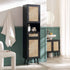 Frances Woven Rattan Tallboy Bathroom Unit, Black - daals