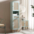 Frances Woven Rattan Tallboy Bathroom Unit, Mint Green - daals
