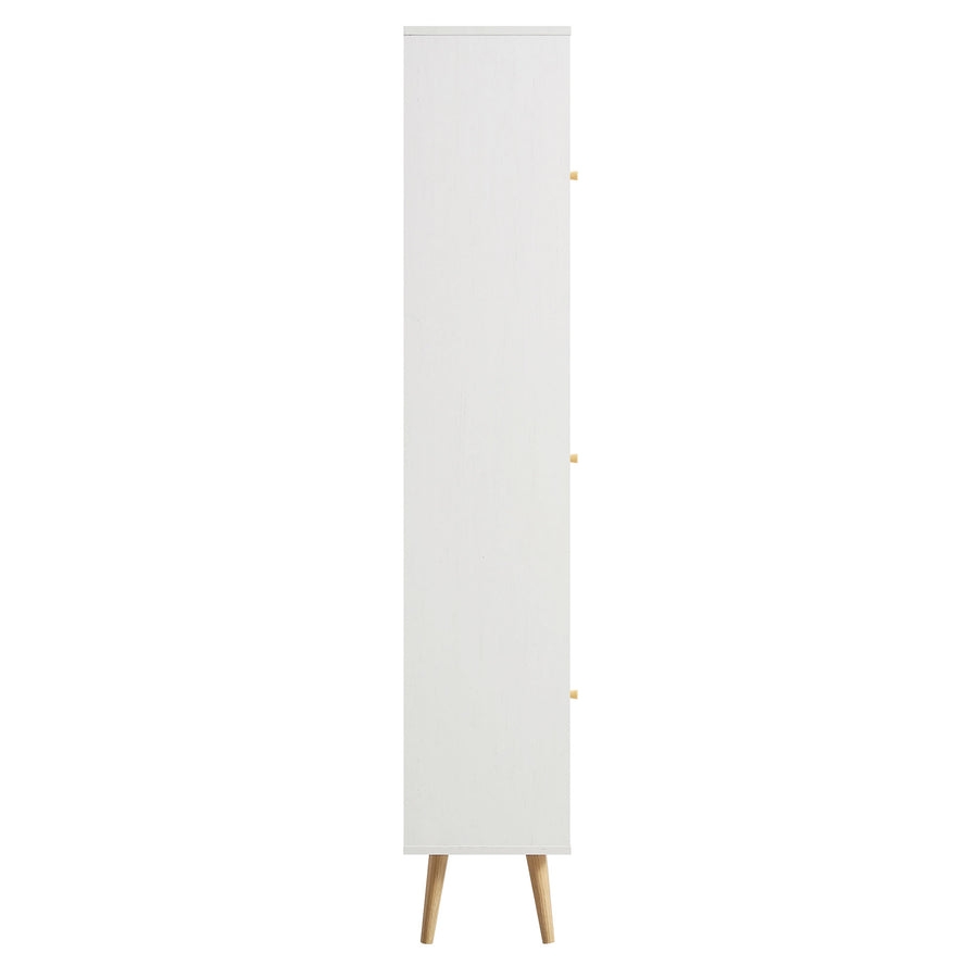 Frances Woven Rattan Tallboy Bathroom Unit, White
