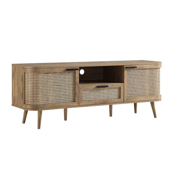 Izzy Curved Rattan 150cm TV Unit, Natural