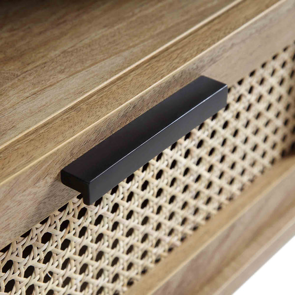 Izzy Curved Rattan 150cm TV Unit, Natural