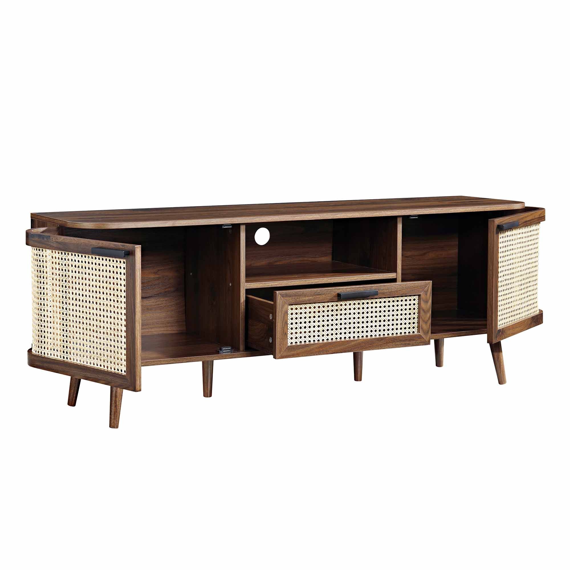Izzy Curved Rattan 150cm TV Unit Walnut Daals izzy-curved-rattan-150cm-tv-unit-walnut-daals