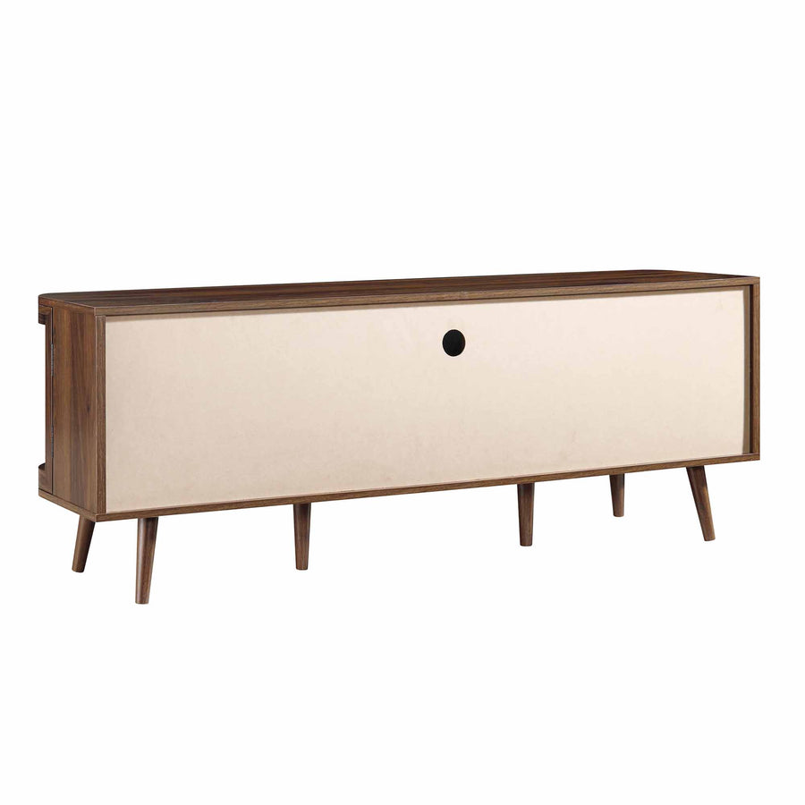 Izzy Curved Rattan 150cm TV Unit, Walnut
