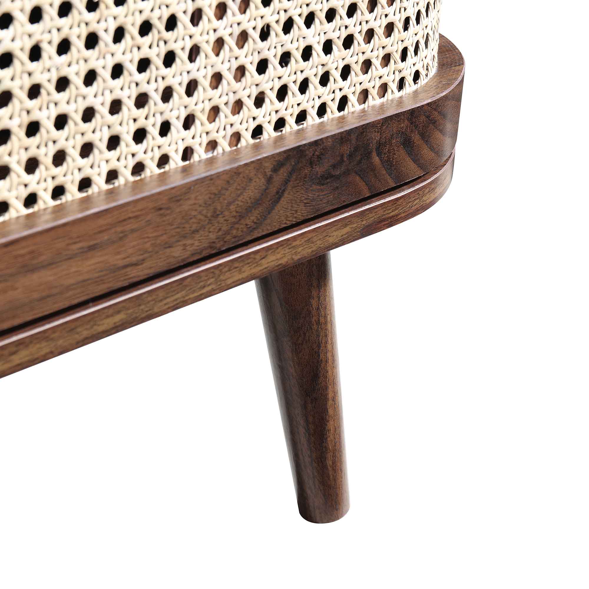 Lanut Rattan Izzy Curved Rattan 150cm TV Unit, Walnut | daals
