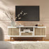 Izzy Curved Rattan 150cm TV Unit, White - daals