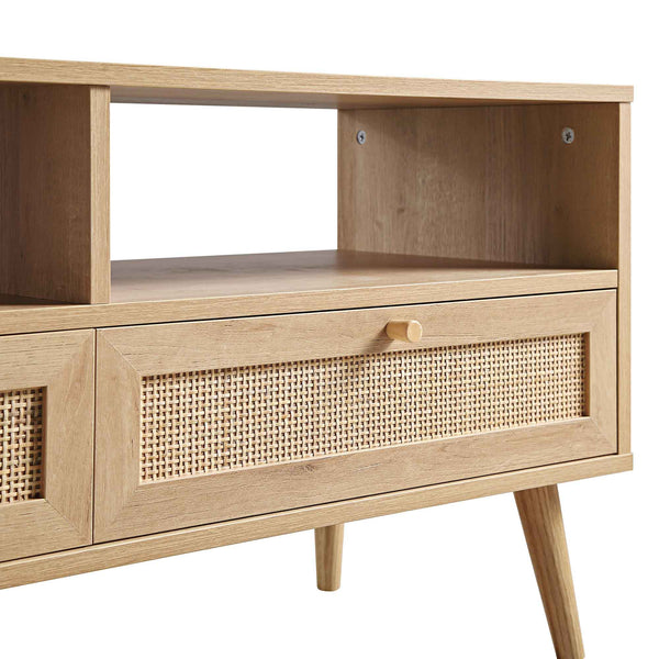 Frances Woven Rattan 160cm 3-Drawer TV Unit, Natural
