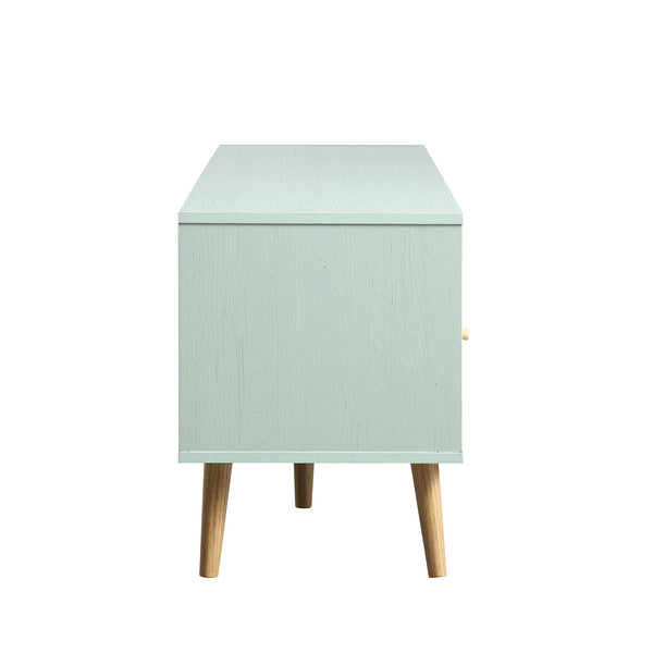 Frances Woven Rattan 160cm 3-Drawer TV Unit, Mint