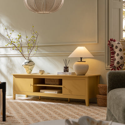 Oakham 150cm TV Unit, Rattan Yellow