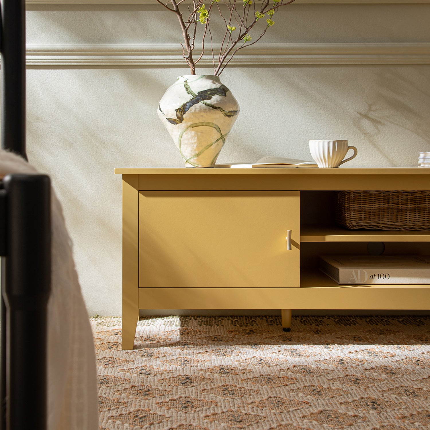 Oakham 150cm TV Unit, Rattan Yellow