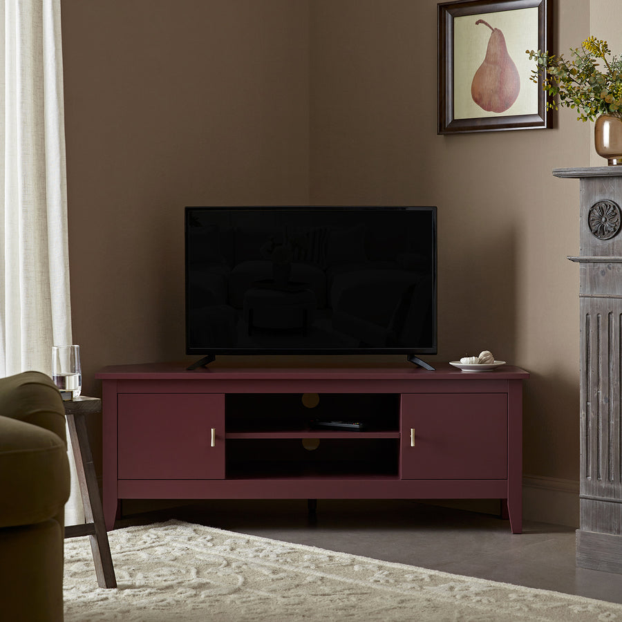 Oakham 120cm Corner TV Unit, Wild Cherry