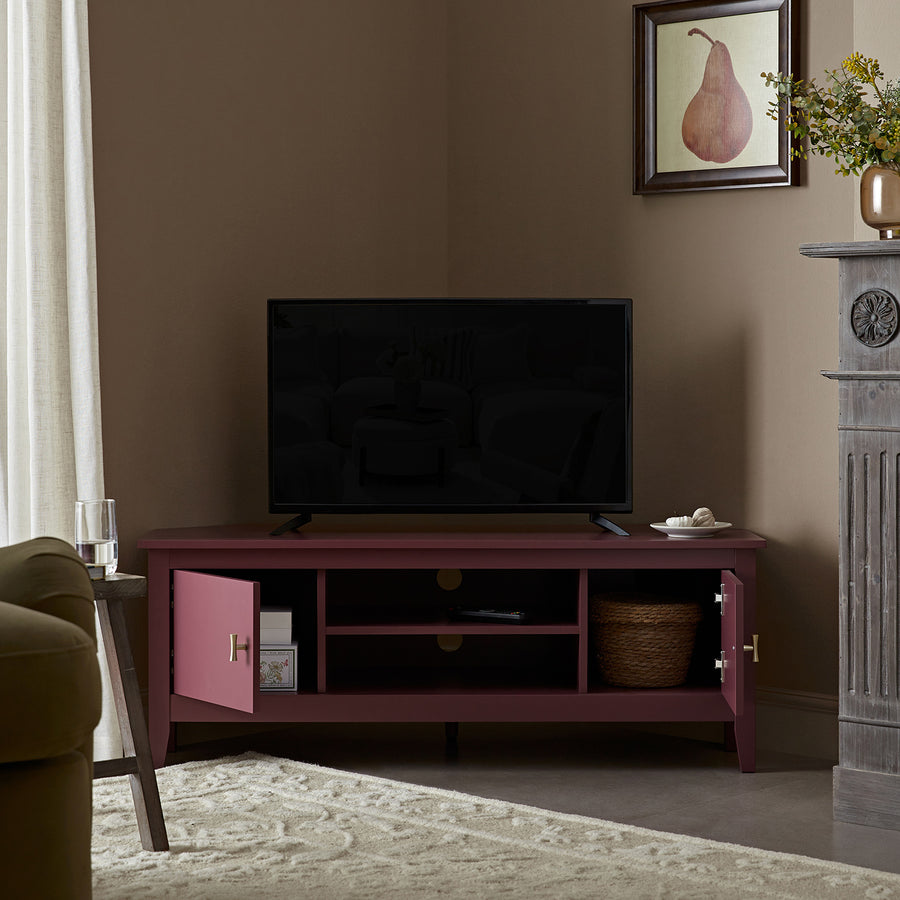 Oakham 120cm Corner TV Unit, Wild Cherry