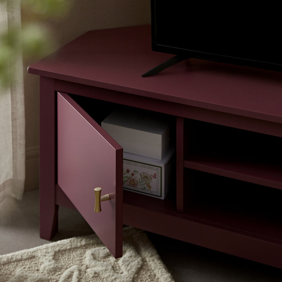 Oakham 120cm Corner TV Unit, Wild Cherry