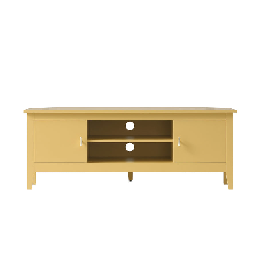 Oakham 120cm Corner TV Unit, Rattan Yellow