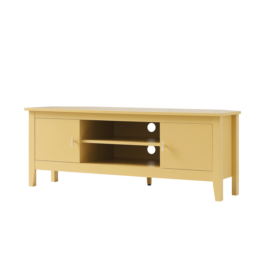 Oakham 120cm Corner TV Unit, Rattan Yellow
