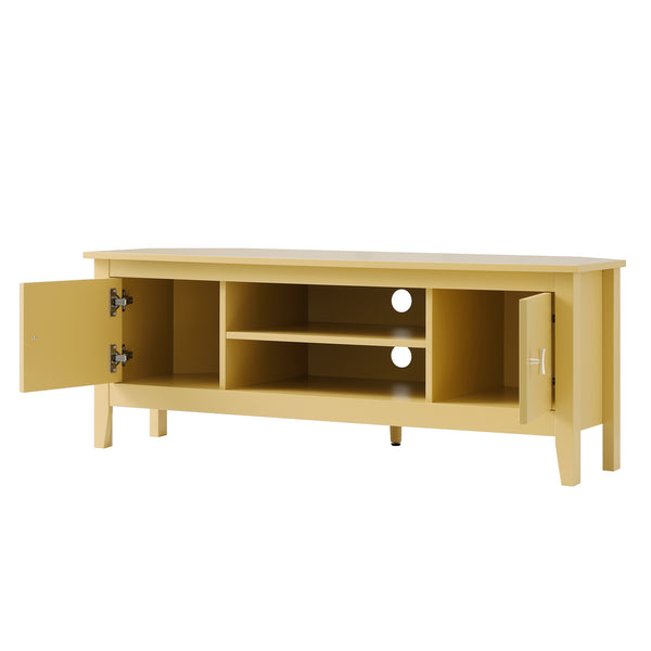 Oakham 120cm Corner TV Unit, Rattan Yellow