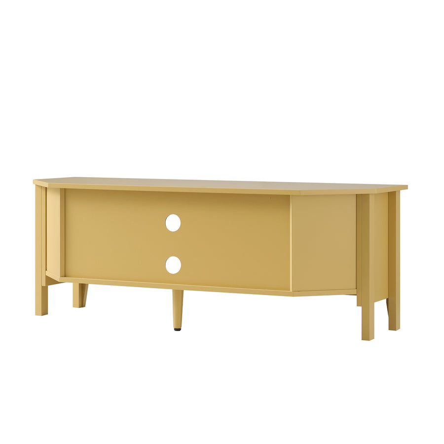 Oakham 120cm Corner TV Unit, Rattan Yellow