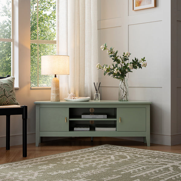 Oakham 120cm Corner TV Unit, Desert Sage - daals