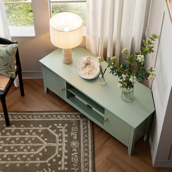 Oakham 120cm Corner TV Unit, Desert Sage - daals
