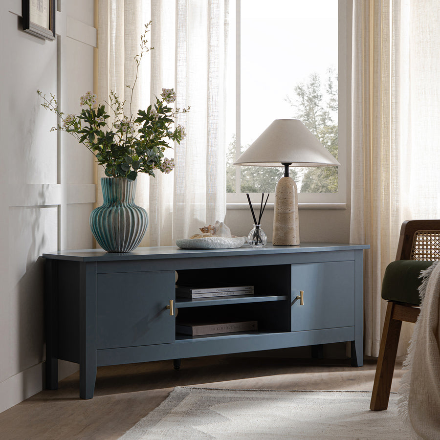 Oakham 120cm Corner TV Unit, Stormy Blue
