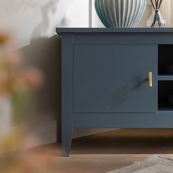 Oakham 120cm Corner TV Unit, Stormy Blue